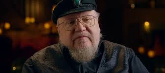 George R.R. Martin e o Homem-Aranha, representando a crítica do autor ao personagem.